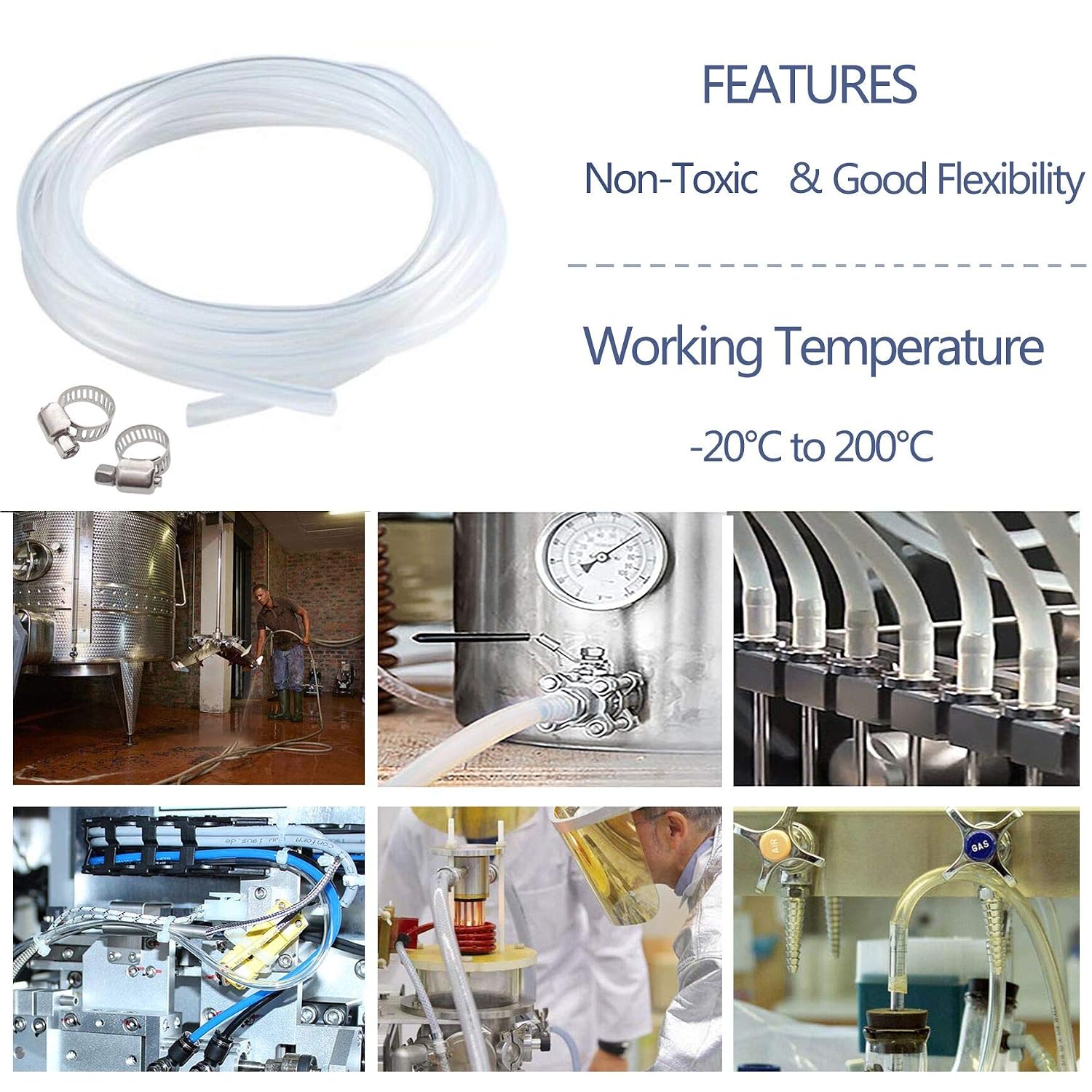 SENSTREE Home Brewing and Winemaking Silicone Tubing, 10mm(3/8 inch) ID x 13mm(1/2 inch) OD, 10 ft, High Temp Food Grade Tube - Image 5