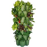 Greenstalk 7 Tier Leaf Vertical Planter for Growing a Variety of Strawberries, Vegetables, Herbs, &amp; Flowers (Evergreen)