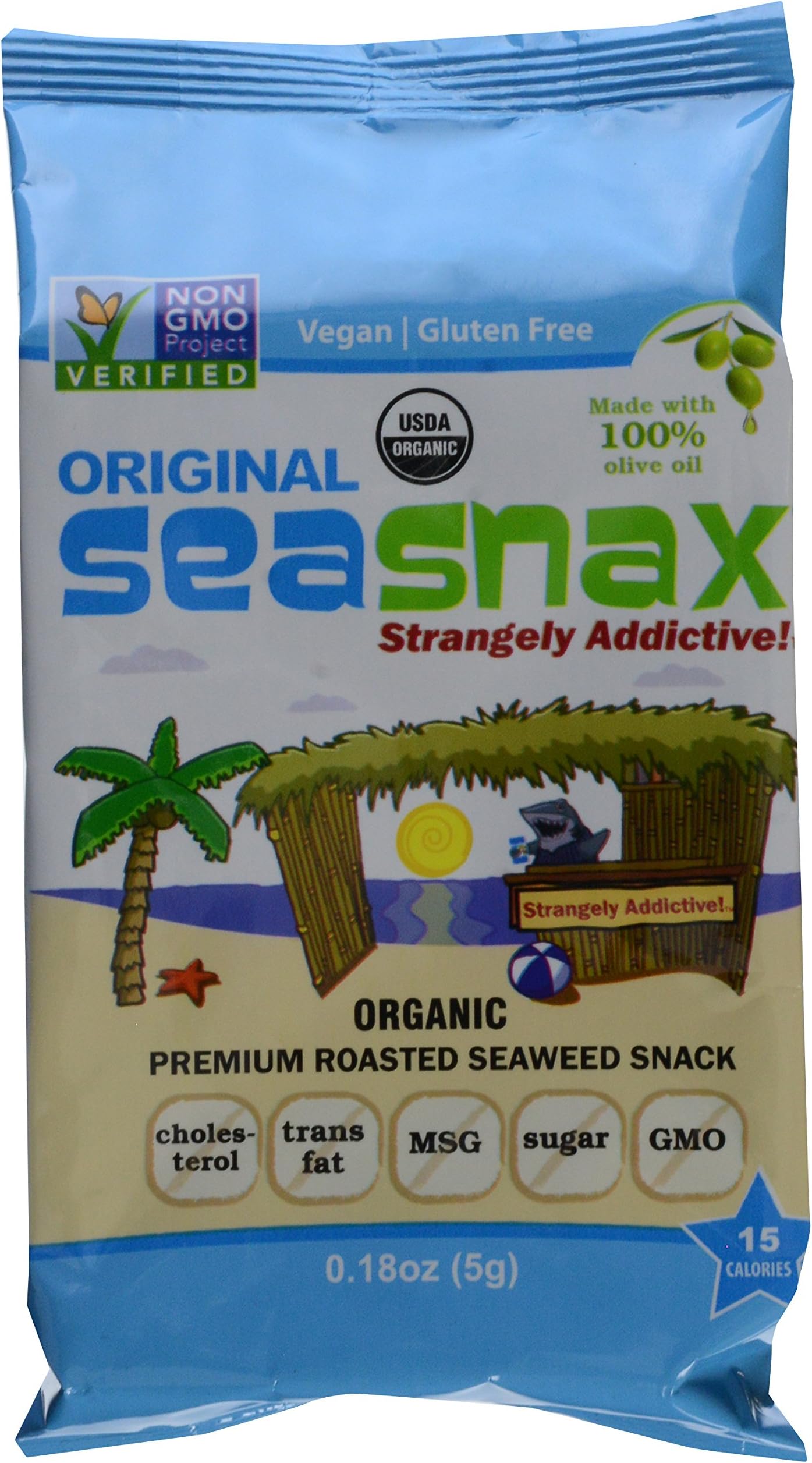 Seasnax The Original Grab and Go Roasted Seaweed Snack, 0.18 oz