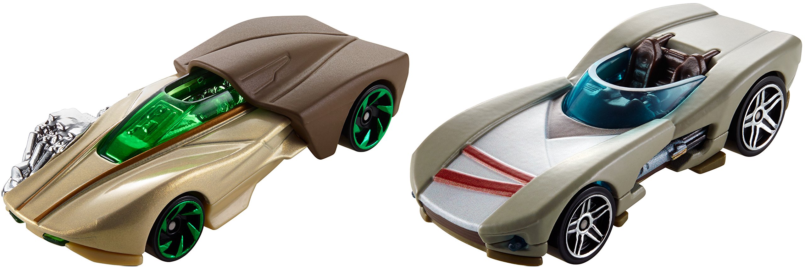 Hot Wheels FCD91 Star Wars Rey Jedi Training & Luke Skywalker, 2 Pack, 1:64 Scale