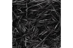 COFEETBO Black Crinkle Cut Paper Shred Filler for Gift Wrapping Easter Gift Box Filling Basket Filler Recyclable DIY Craft Confetti Grass for Birthday Wedding Anniversary Valentine's Day