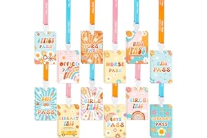 JUSTFORJOYFUL 24PCS Hall Pass Lanyards for Classroom Boho Unbreakable PVC Hall Passes School Classrooms Decor for Elementary Middle School Classroom Teacher Must Haves Supplies