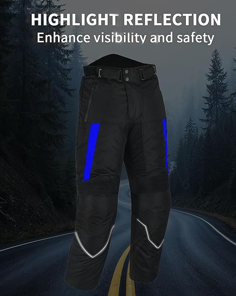 HIVE MOTO MOTORCYCLE PANTS FOR MEN WOMEN ARMORED CORDURA MOTOCROSS CARGO WORK TOURING MOTORBIKE PROTECTION TROUSER WATERPROOF (US, ALPHA, 4X-LARGE, REGULAR, REGULAR, BLUE)