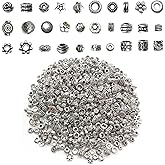 YouLuo 150Pcs Antique Silver Spacer Beads for Jewelry Making, Mixed Bulk 30 Styles Metal Loose Spacer Beads for Bracelets, Necklace, Earring Jewelry Making