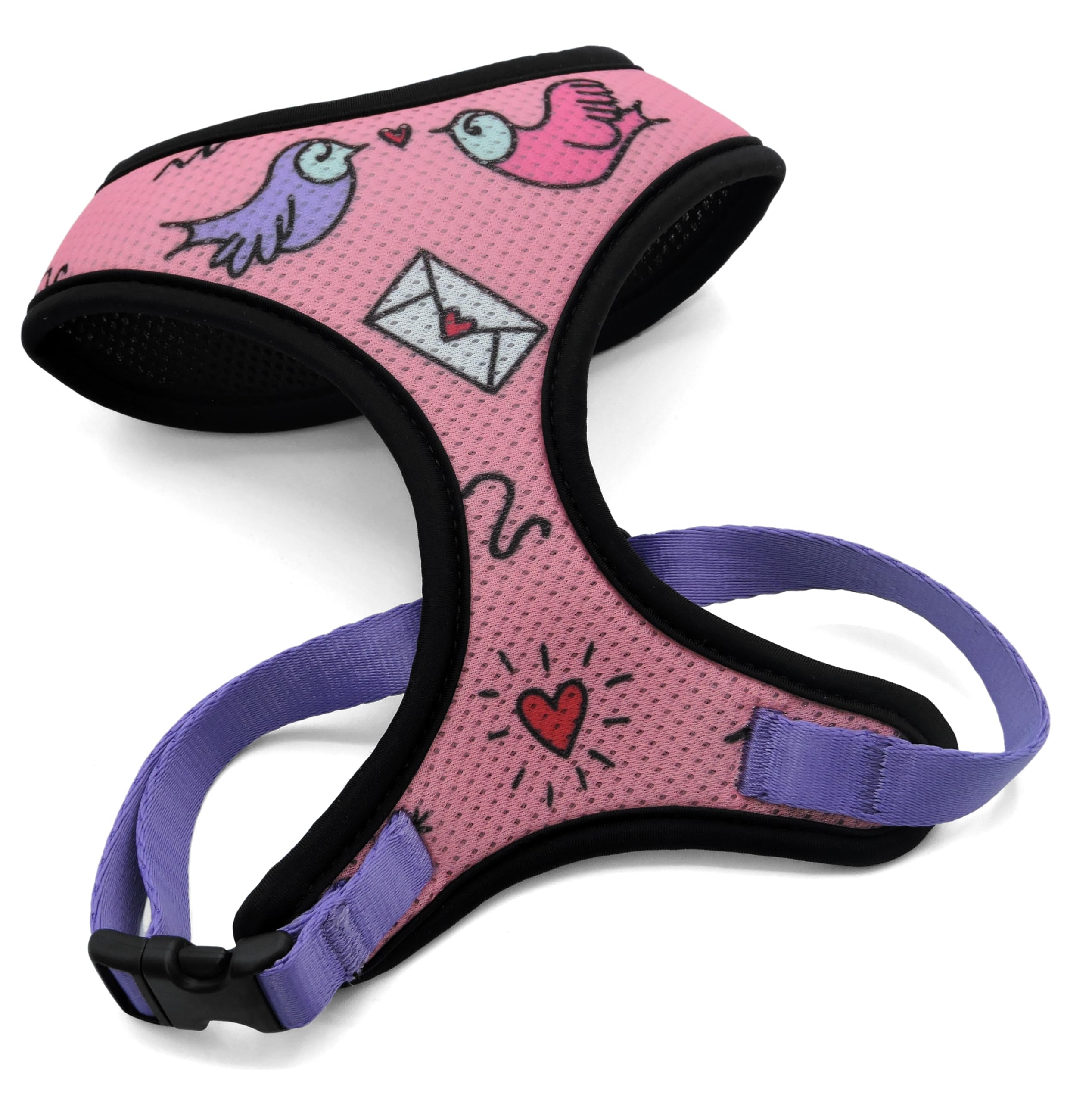 MORSO® Breathable Air Mesh Harness for Small Dogs Pink Purple Black Size XS