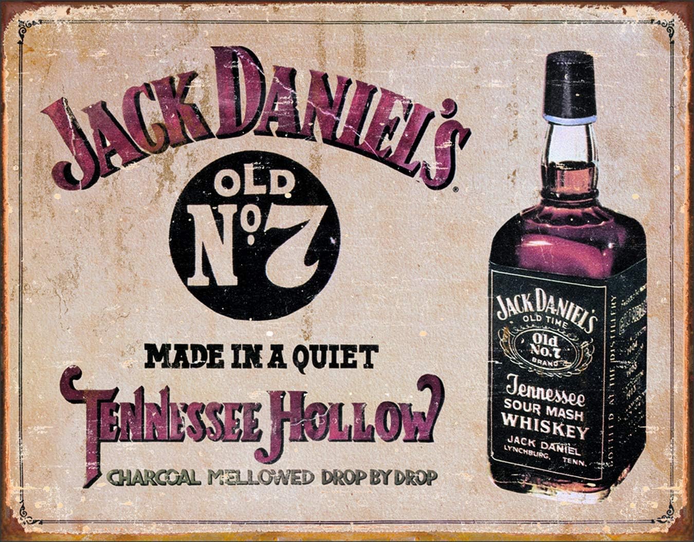 Memorabilia Jack Daniels Old No 7 JD Metal Tin Sign 40x30cm Amazon.co