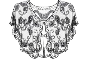 Fumwase 1920s Shawl Wraps Sequin Beaded Evening Women's Flapper Shawl Bridal Shawls Flapper