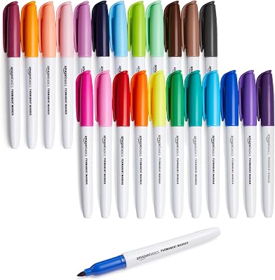 Lot de 24 marqueurs indélébiles, Assortis