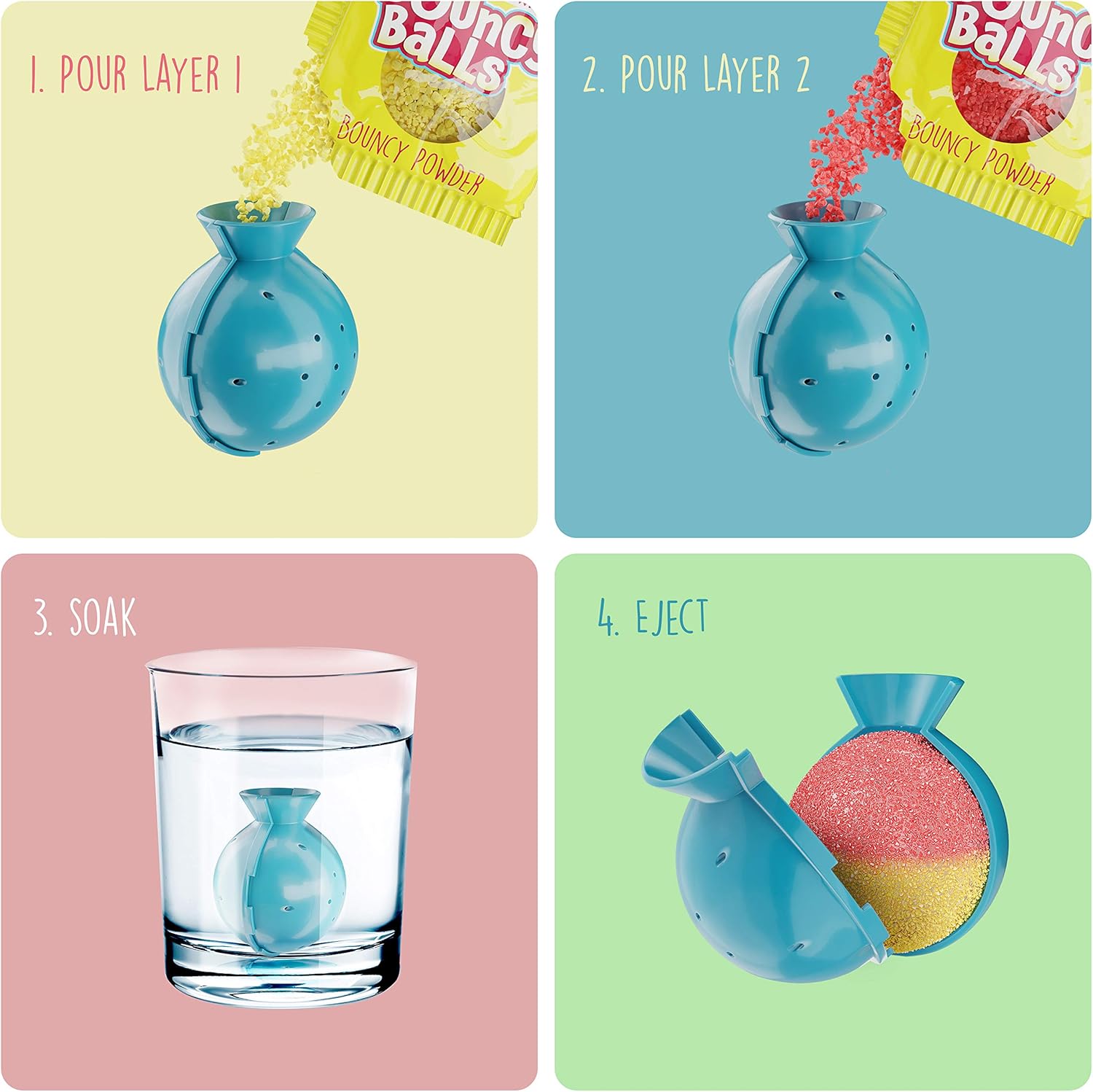Make Your Own Bouncy Ball Kit - 12 Individual Kits - Science Party Favors - Cool Birthday Parties Activities for Kids - Create 12 Balls - Fun DIY Arts and Crafts for Kids Bulk - STEM Craft Projects: Toys & Games