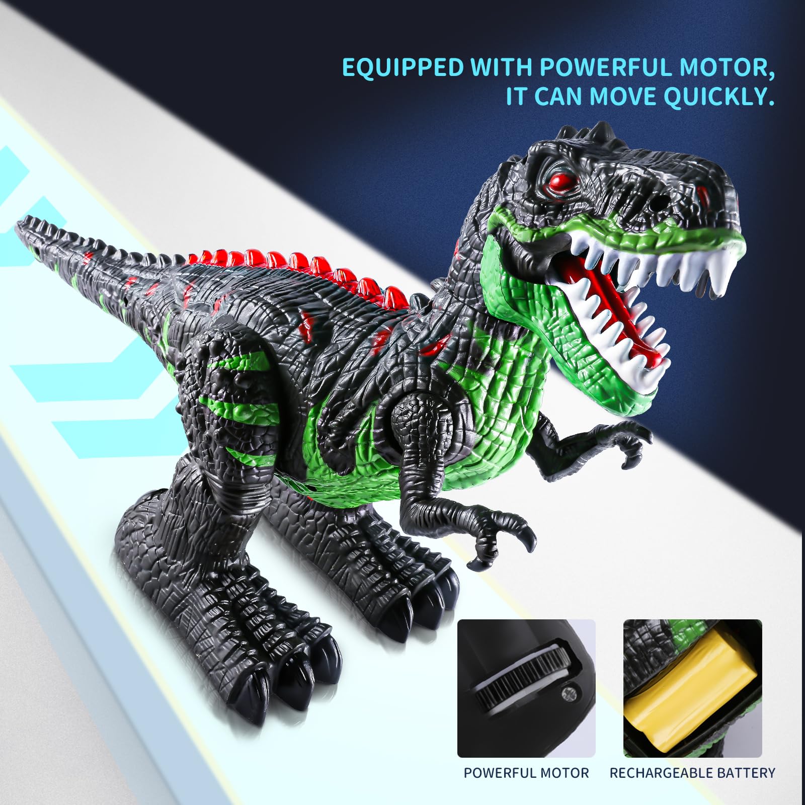 TEMI 8 Channels 2.4G Remote Control Dinosaur Toys for Kids 3 4 5 6 7