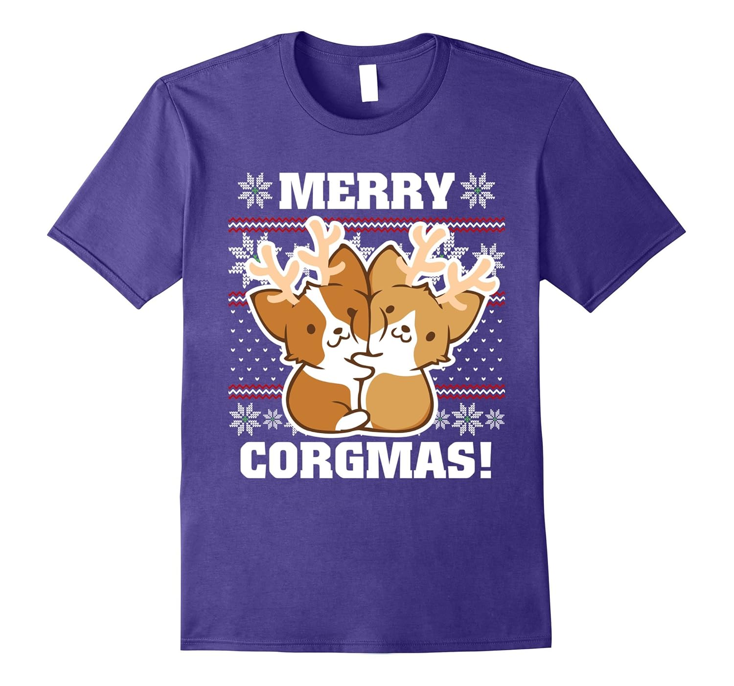 Merry Corgmas Ugly Christmas Sweater T-shirt, Funny Corgi-Rose