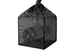 Hecaty Pond Filter Bag, Pump Barrier Bag, Anti-Clogging Cube Filter Box, Black Media Bag Pump Mesh Bag for Outdoor Water Fish Ponds(10 inch)