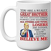 DAJDC Funny Best Brother Sarcastic Coffee Mug Novelty Cup Great Gift Idea For Him (Brother)