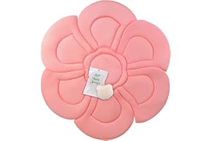 IndulgeMe Baby Bath Cushion - Konjac Sponge Included, Blooming Flower for Infant Bathing Tub, Bathtub or Plastic Sink Bather, Organic Baby Bath Seat Support for Newborn Skin. Pink