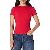 Amazon Essentials (Demi's Pick) Women's Slim-Fit Stretch Rib Short-Sleeve Tee