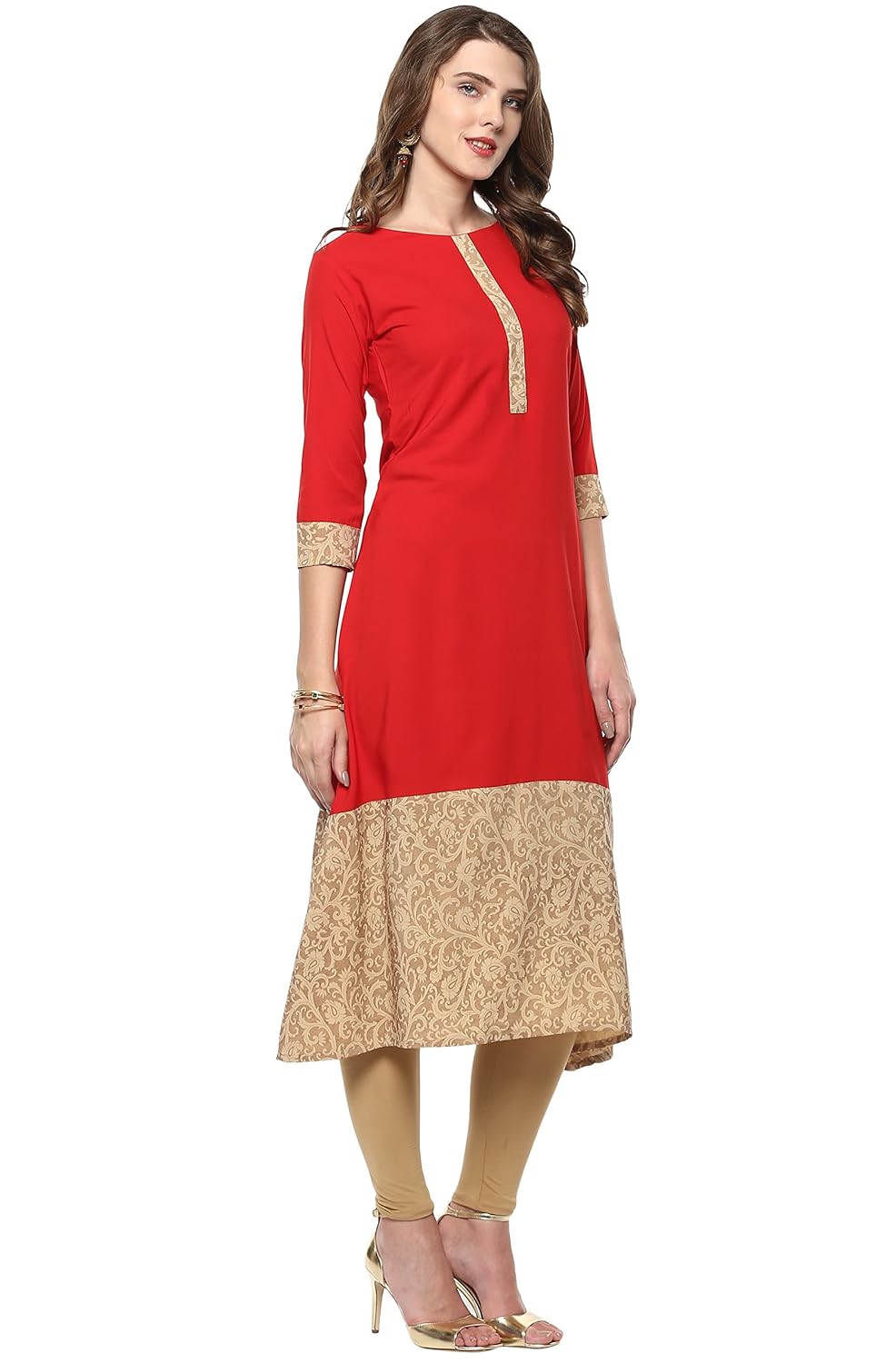 janasya women's crepe a-line kurta