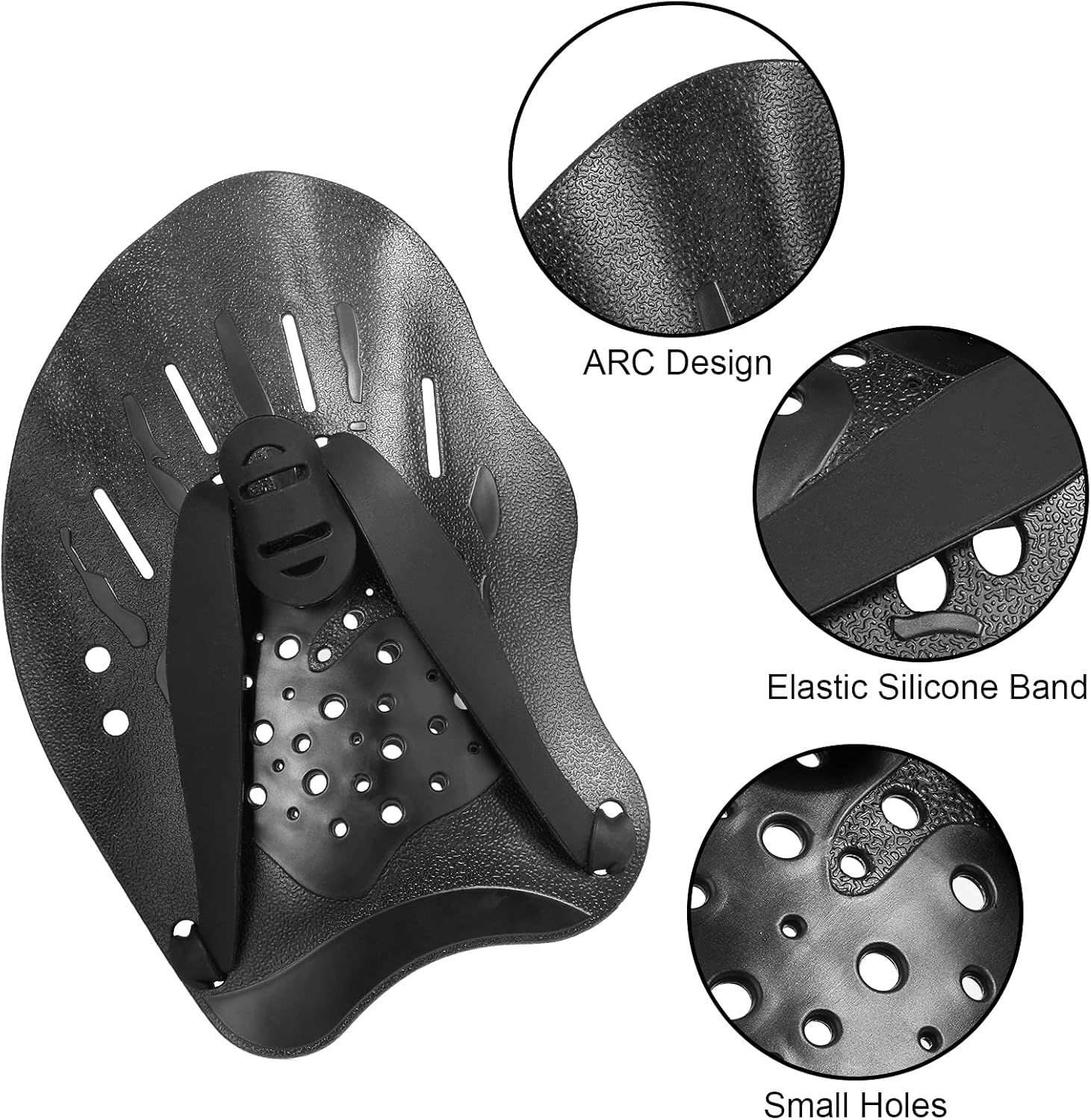 TAGVO Swimming Training Hand Paddles, Contour Paddle for Training to Improve Technique, Sizes for Adult Children Unisex, Black : Sports & Outdoors