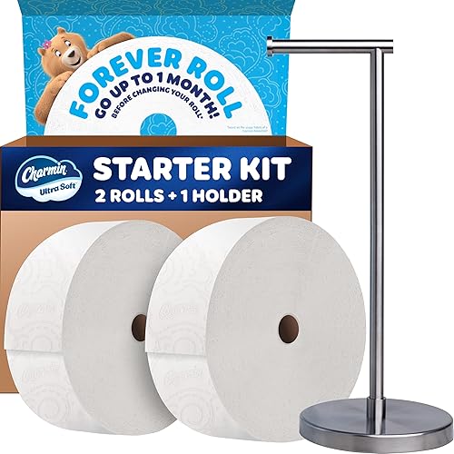 Charmin Toilet Paper Ultra Soft, Forever Roll Starter Kit, 1 Holder, 2 Rolls, 2-ply Bath Tissue