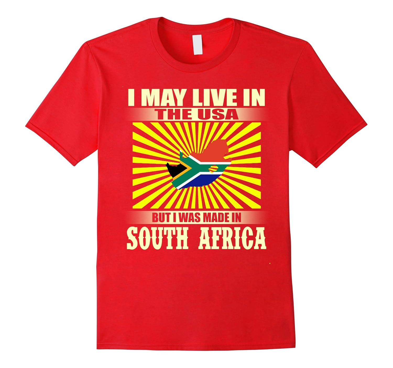 Live in USA made in SOUTH AFRICA map t shirt-ANZ