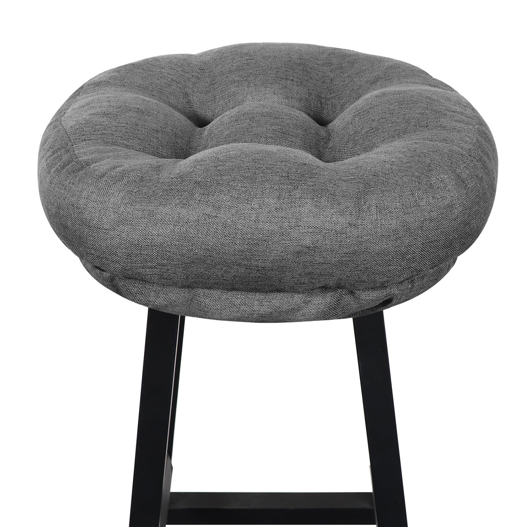 Photo 1 of PRONOUS Dark Grey Bar Stool Seat Cushions, Round Stool Covers Pads with Ties Non Slip (12"x12"x4",1 Pack)