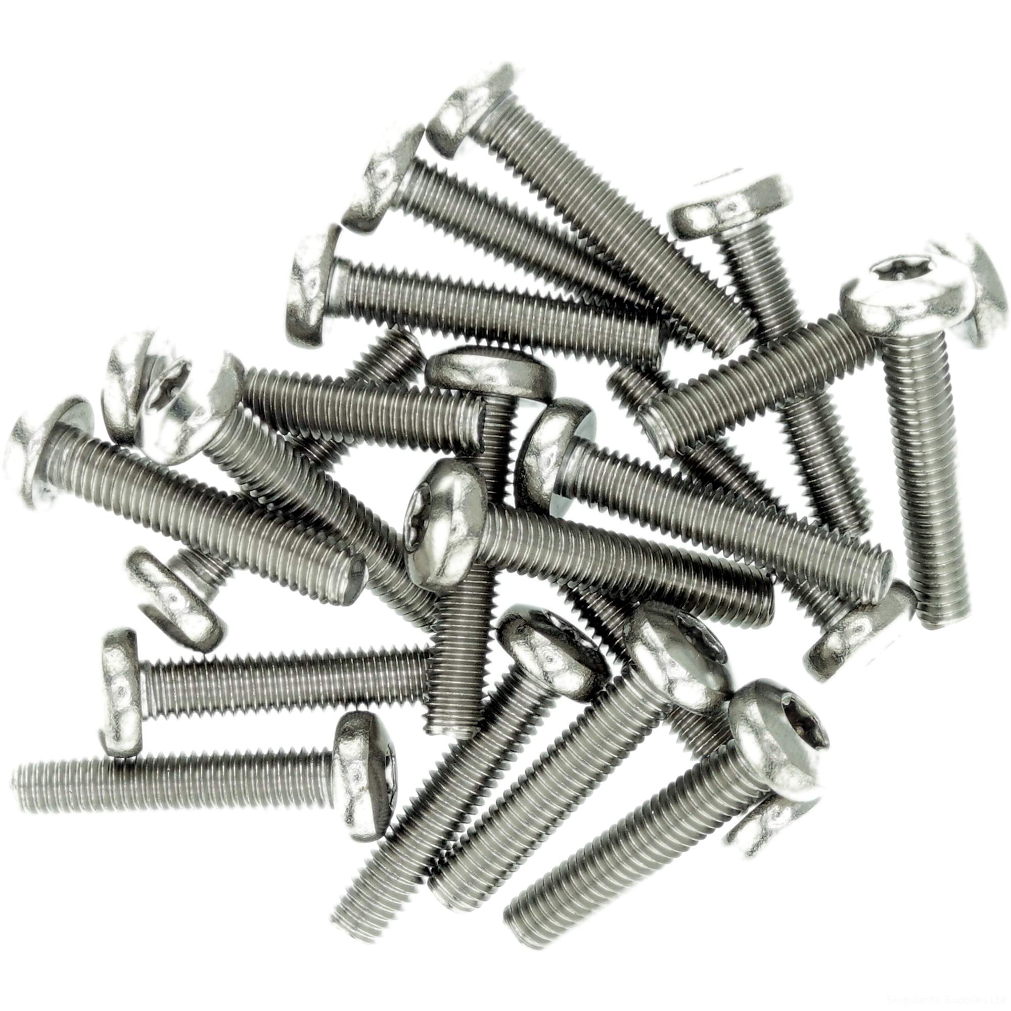 M2.5 (2.5mm x 12mm) TX Pan Thread Rolling Screw - Stainless Steel (A2) (Pack of 20)