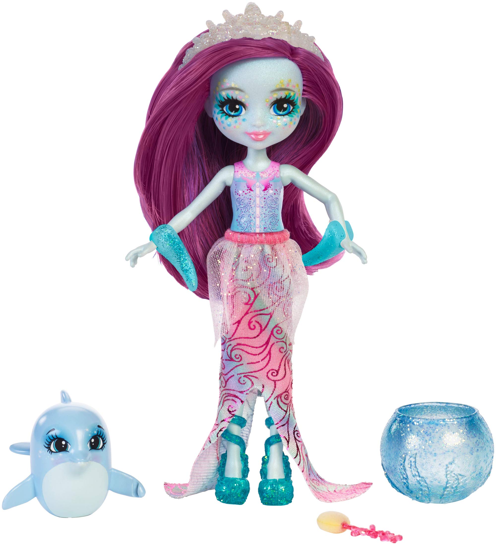 Enchantimals FKV55 Dolce Dolphin doll with Colour change hair