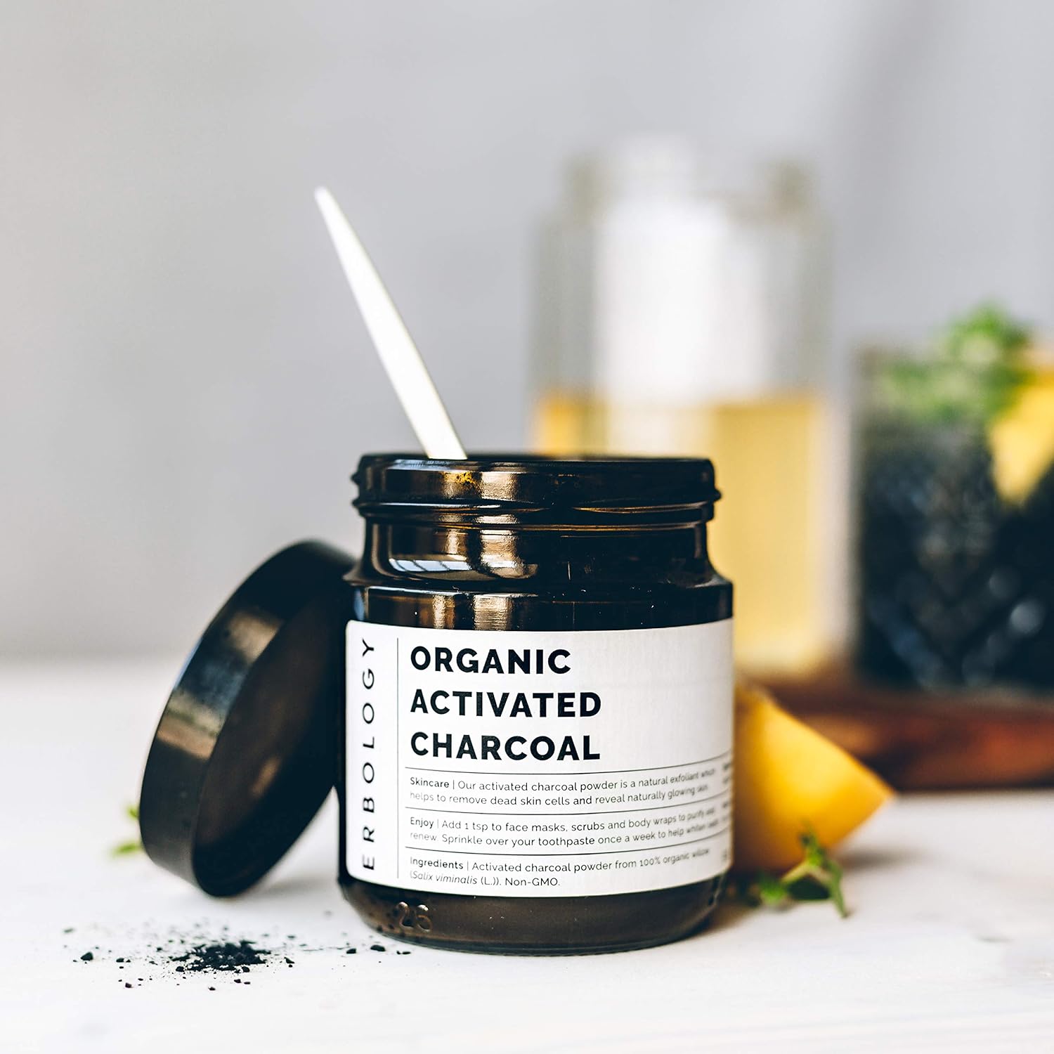 Erbology Activated Charcoal Powder 50g, Teeth Whitening, Add to Face Masks, Toothpaste and Body Wraps for Natural Exfoliation - Image 5