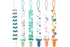OnlyBP® Set 6 Baby Pacifier Holder Clip - Pacifier Clip for Boys and Girls Fits for Most Pacifiers - Protects Your Baby - Binkie Styles & Baby Teethers & Toys and Gift