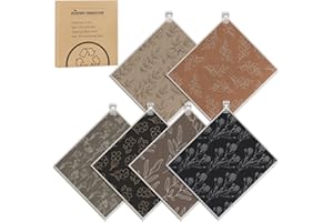 Needbrock 6 Pack Swedish Dishcloths for Kitchen,Swedish Rags Dish Towels with Clips, Reusable Paper Towels Washable Absorbent Cellulose Sponge Cloths No Odor for Cleaning Home Kitchen