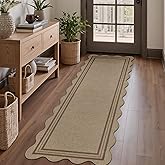 LORWER Modern Easy Jute Rug, 2x6 Kitchen Runner Washable Rug Runners for Hallways Farmhouse Carpet, Non Slip Indoor Outdoor Runner Contemporary Door Mat for Porch Laundry Entryway