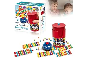 New Match Color Line Bingo Board Games Fun Fast Bead Grabbing Two-Player Game, 90 Beads & 6 Code Cards, 1 Bell & Bead Can, Ma