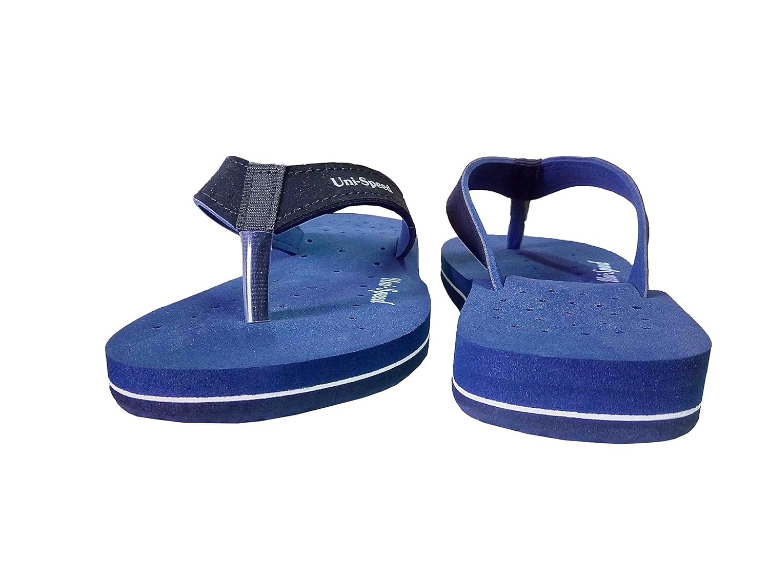 unispeed women's diabetic care + super soft flip-flops (navy orthopedic slippers)