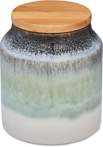Cooksmart Ceramic Canister Set Tea Coffee Sugar Storage Jars Modern Kitchen