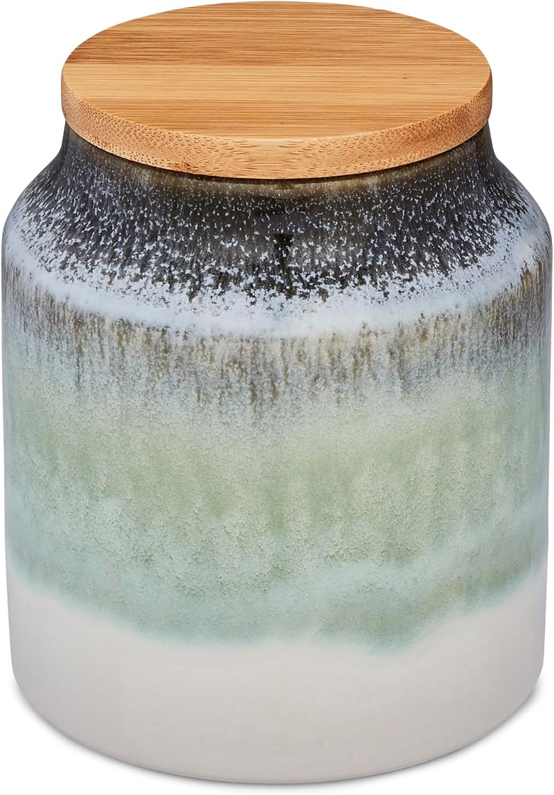 Cooksmart Ceramic Canister Set Tea Coffee Sugar Storage Jars Modern Kitchen