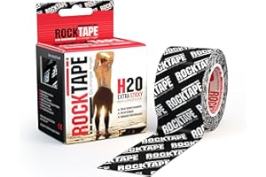 RockTape Extra Sticky 2" x 16.4' Kinesiology Tape (Logo,Black), Athletic Tape for Muscle Pain Relief, Injury Recovery, Microscopic Skin Lifting & Decompression, Sweat & Water Resistant, Hypoallergenic