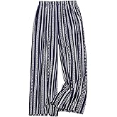 WDIRARA Women's Plus Size Boho Floral Print High Waist Palazzo Wide Leg Pants