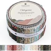 Tinyspool &amp; Co.'s Twirlie Roll 40 Precut Quilting Fabric Strips for Quilting Supplies, Crafting, and Sewing, Soft Cotton Strip for Blanket, Rug, Upholstery, Home Decor, and Purse Making, Cottagecore