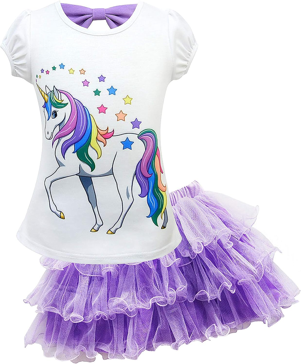 FStory&Winyee FStory&Winyee Kleine Mädchen Einhorn Casual Dress Printed