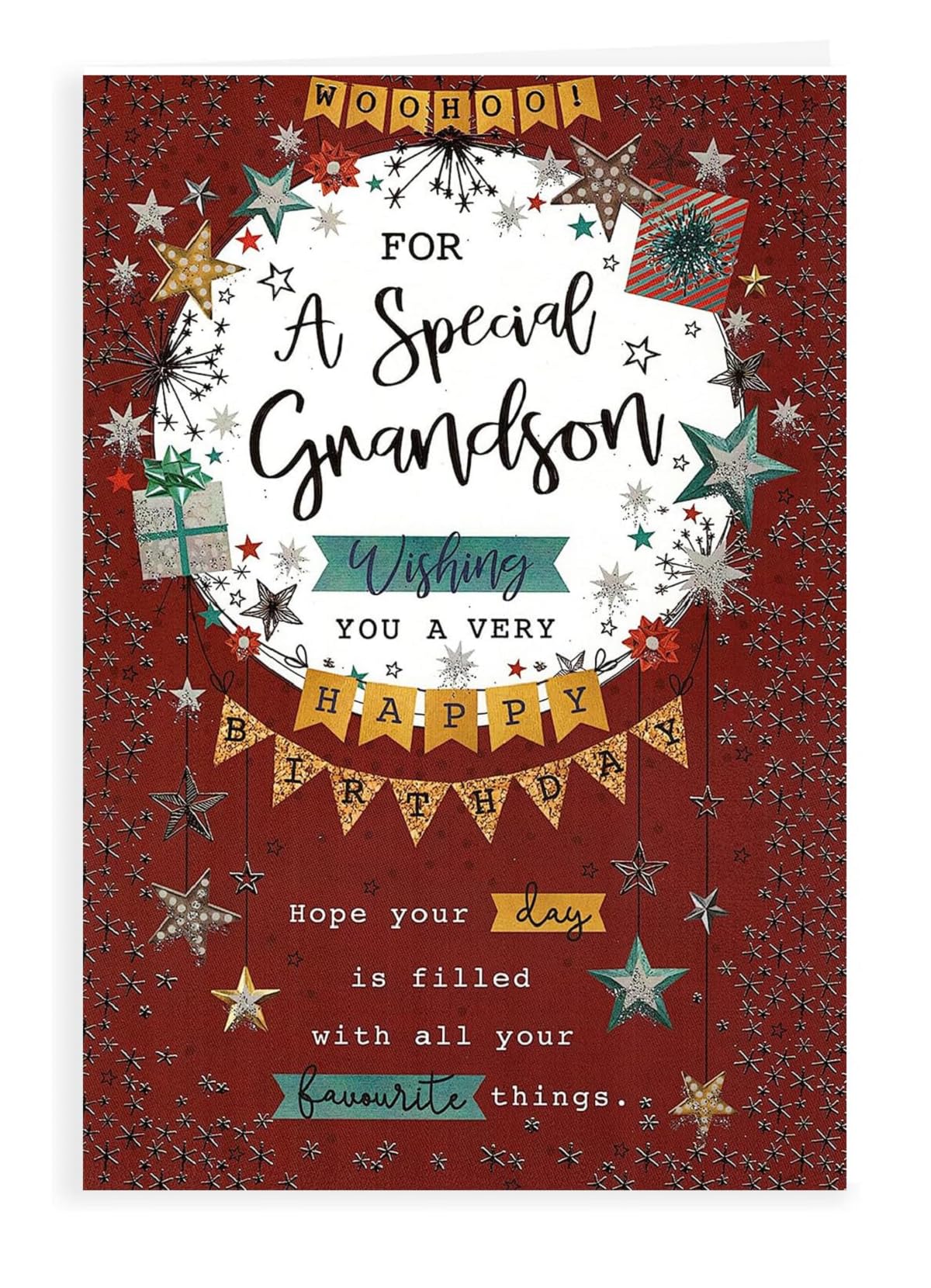 For A Special Grandson Birthday Card - Size 6" X 9"