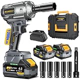 SOARFLY Upgraded Cordless Impact Wrench 1/2", 900 Ft-lbs (1200 Nm) Brushless Impact Gun, 21V High Torque Impact Driver with 2x 4.0Ah Batteries, Variable Speed for Car, Truck, Workshop, Heavy-Duty Jobs