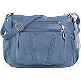 ELDA Crossbody Bags For Women Pocketbooks Soft PU Leather Purses and Handbags Multi Pocket Shoulder Bag