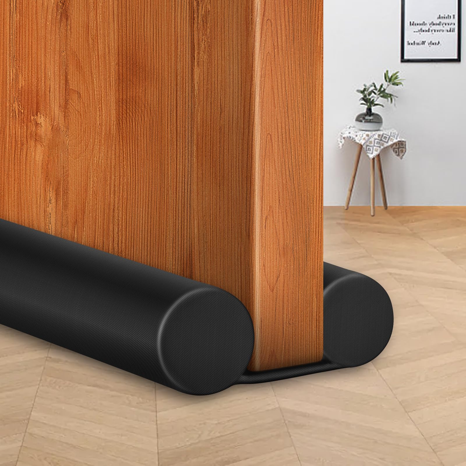 Photo 1 of MAXTID Under Door Draft Blocker Black Door Draft Stopper 38" Noise Reducer Breeze Light Cold Air Guard Sound Proof Door Sweep 32" 36" 38" Weather Stripping Door Bottom Seal Insulation Strip Gap Filler