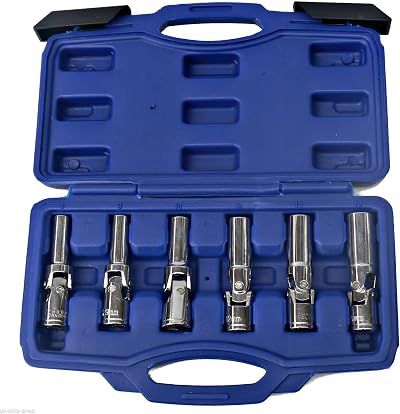 Toolzone Extra Long Glow Plug Spark Plug Socket Set 6pc 8 9 10 12 14 16mm