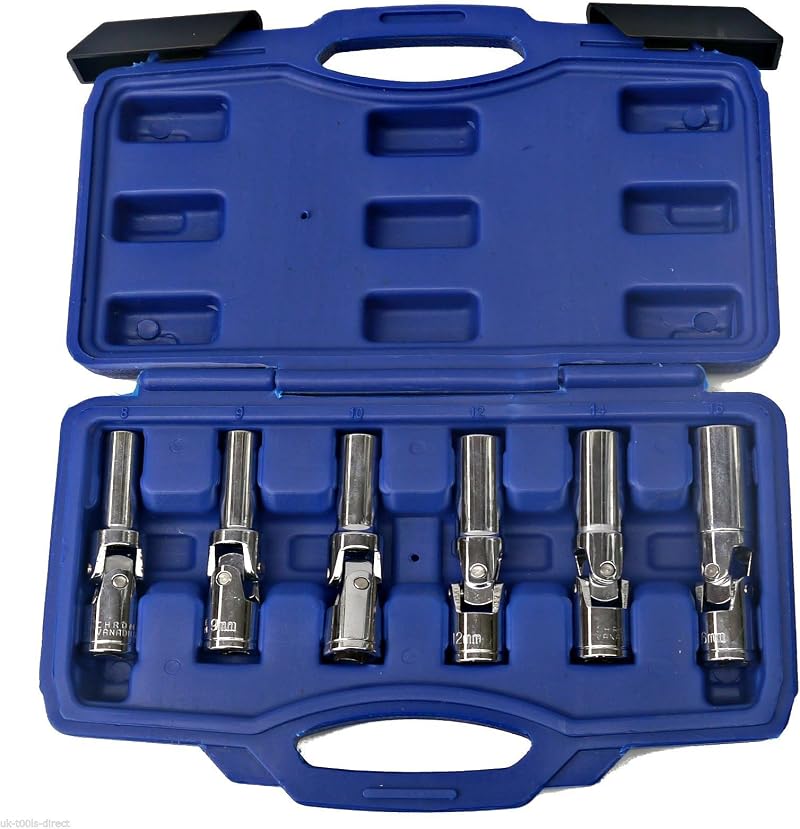 Toolzone Extra Long Glow Plug Spark Plug Socket Set 6pc 8 9 10 12 14 16mm