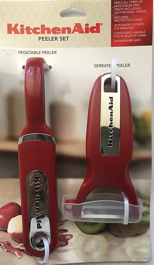 KitchenAid KC355OHERA Classic Euro Peeler, Stainless Steel, Red Amazon