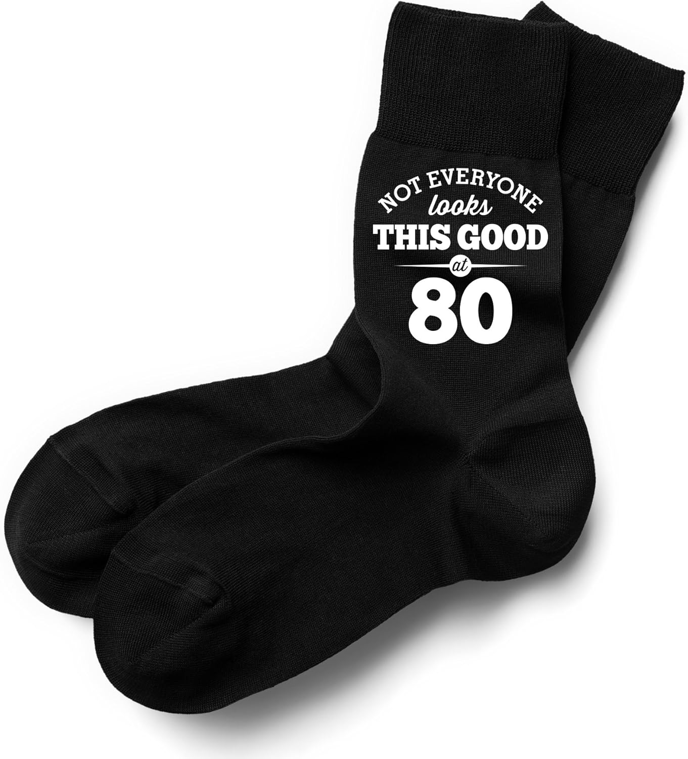 80th Birthday Mens Black Socks Gift Idea Keepsake