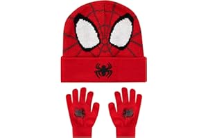 Marvel Spiderman Hat And Boys Gloves Set, Spidey Kids Hat And Winter Gloves, One Size Red