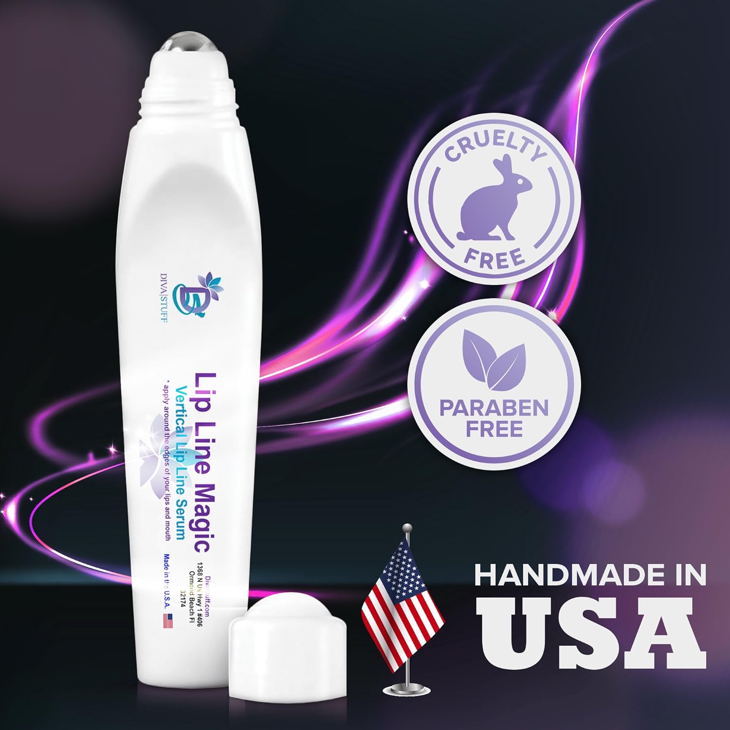 Diva Stuff Lip Line Magic | Vertical Lip Line Repair Serum | Hyaluronic Acid, Papaya Enzymes, Vitamin E | Anti-Aging Serum to Plump Up Lips & Banish Lip Line Wrinkles: Beauty