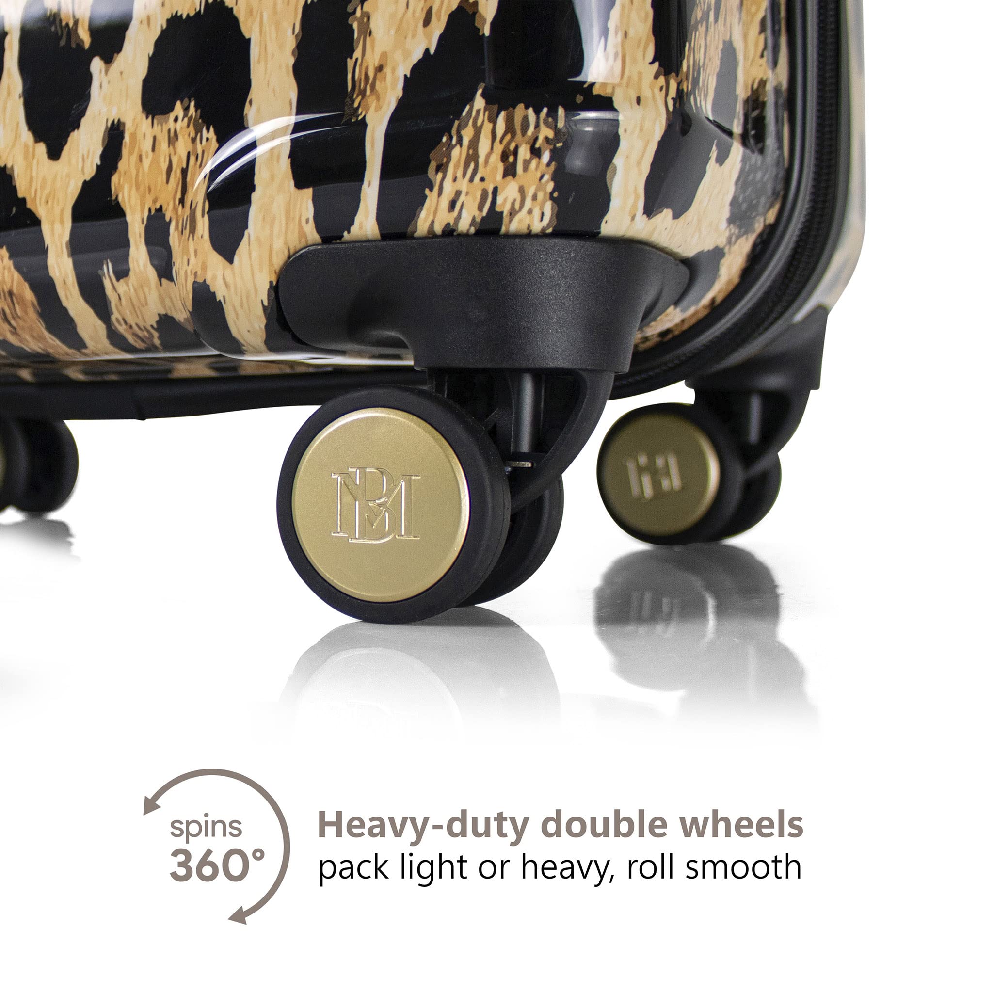 Badgley Mischka Leopard 3 Piece PC-ABS Expandable Luggage Set