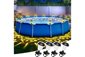 SUNCKET Solar Pool Lights for Framed Above Ground Pools, Waterproof Lights at Night Backyard Pool Accessories, Warm White Light for Frame Swimming Pools, 4 Pack